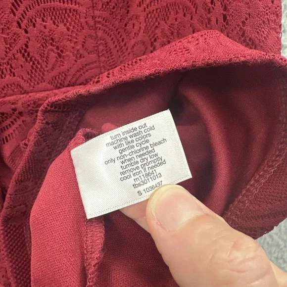 Lane Bryant Peplum Lace Top Red Retro Holiday Whimsigoth Feminine Women's 14/16 - Picture 6 of 9